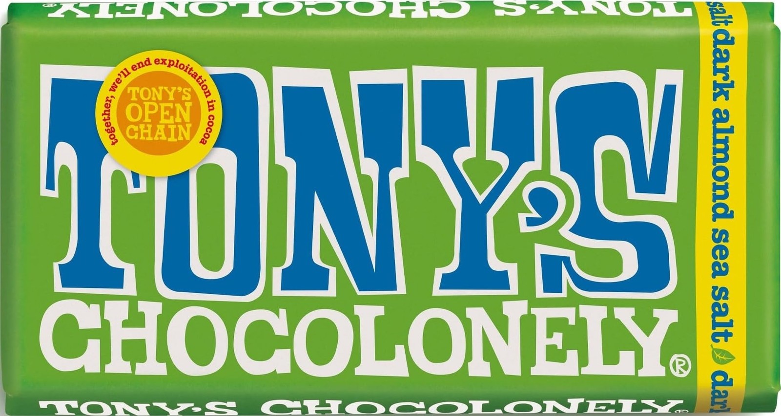 Tony's Chocolonely Dark Almond Sea Salt Chocolate Bar - 180 g (Pack of 1) - Image 3