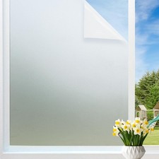 Window Privacy Film Frosted Glass Window Film Decorative, Removable Static Cl...