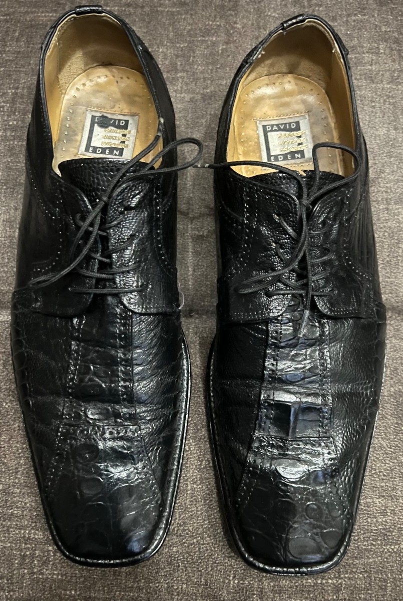 preowned david eden black casimir alligator/croc ostrich leg  display picture 1