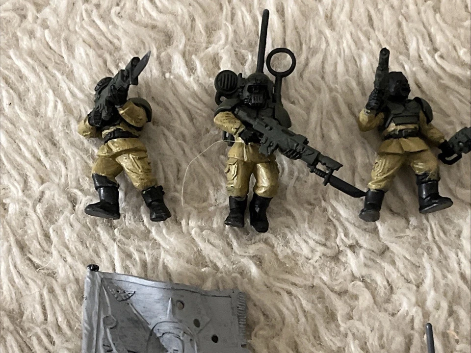 Warhammer 40k, 23 x Cadian Shock Troopers / Command Squad Lanzadores de Llamas Lote de Trabajo Foto 2 de 4