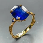 Fine jewelry 7 ct+ Blue Sapphire Ring 925 Sterling Silver Size 8.75 /R473888