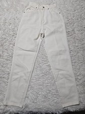 Vintage Lee Riders Jeans Women's Pepper Stretch White Tapered Leg USA Denim Sz 