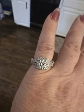 3.10ct VVS1 BlueWhite Moissanite Ring 925 Sterling Silver Size 7.25*READ DSCRPTN