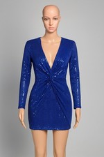 Elegant Blue Sequin Dress