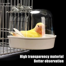 Bird Water Bath Tub For Pet Cage Hanging Bowl Parrots Parakeet Birdbath Supply