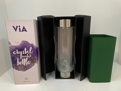 Vita Juwel Via Crystal Force of Nature Glass Water Bottle 16.9oz New In Box