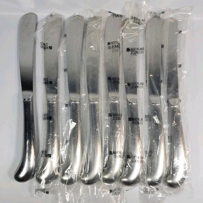 8 Oneida Northland POST ROAD Beefeater Dinner Knives Stainless Korea