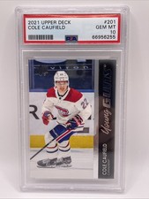 2021-22 Upper Deck Series 1 #201 Cole Caufield Young Guns PSA 10