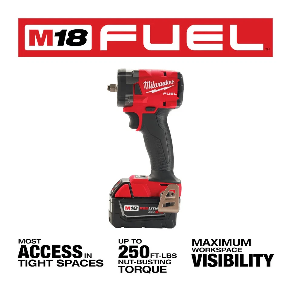 Milwaukee 2991-22 M18 FUEL 18V Compact Impact Wrench / Grinder Combo Kit - Image 4 of 4
