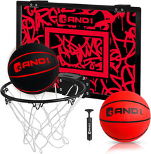 over the Door Mini Basketball Hoop: 18X12 Shatterproof Backboard, 2 Mini Basketb