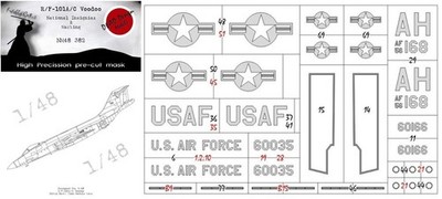 DEAD Design 1/48 RF-101A RF-101C Voodoo USAF Insignia Markings Paint Mask