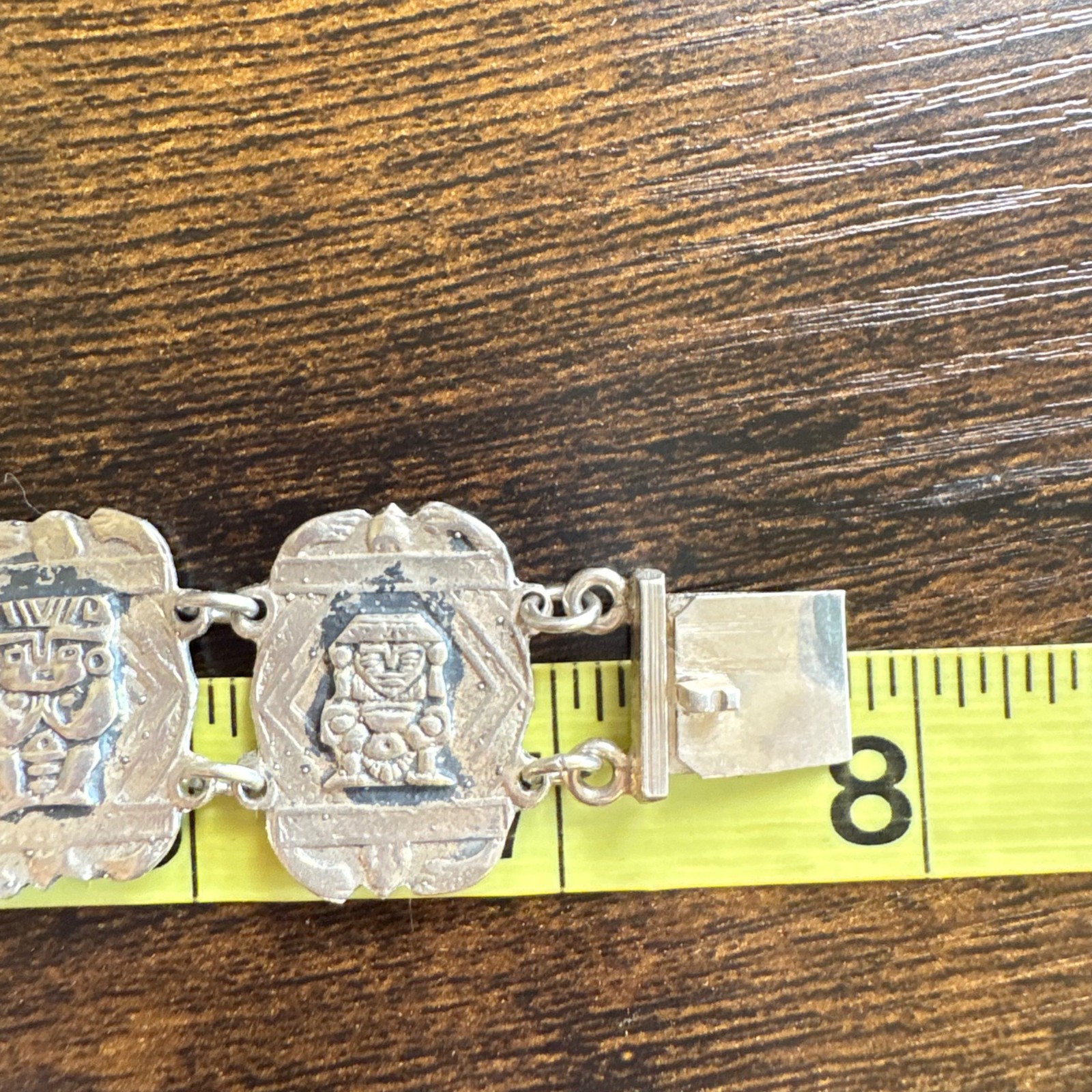 VTG Solid Sterling Silver 925 Aztec Native Design… - image 9