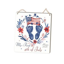 Custom Baby Handprint Kit for My First 4th My first 4th of July Vintage Flower