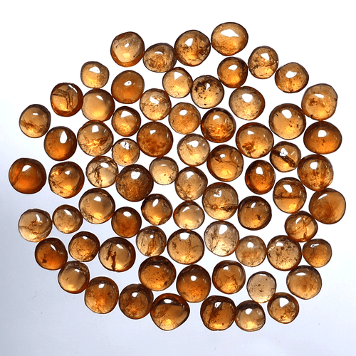 Lote 70 Piezas Piedras Preciosas Cabujón Redondas Granate Hessonita Natural Sin Tratar 4mm-6mm - Imagen 7 de 11