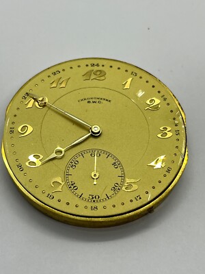 BWC B.W.C CHRONOMETRE SWAN NECK GOLD  SUBDIAL UHRWERK HANDAUFZUG DIAL HANDS SET