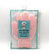 Spa Sister bathing gloves Pink daily essentials cleanse & renew R42