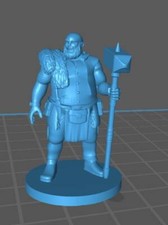 Human Male Barbarian Mini - DND - Pathfinder - Dungeons Dragons - RPG - Tablet