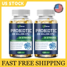 Probiotics 100 Billion CFU Potency Digestive Immune Gut Health 240 Capsules