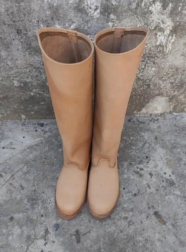 WW2 MILITRY LEATHER LONG BOOTS WITH LEATHER SOLE - ALL SIZE AVAILABLE - Picture 3 of 7