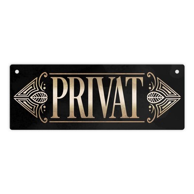 Privat Metallschild im Retrolook