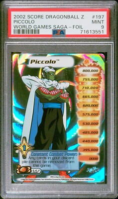 PSA 9 Limited Hi-Tech Foil Piccolo 2002 World Games Saga DBZ