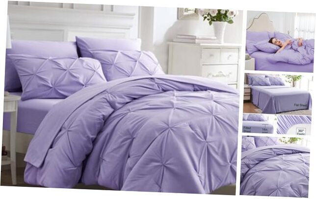 Light Purple Size Comforter Set - Bed in a Bag 7 Pieces, Queen Lavender Purple
