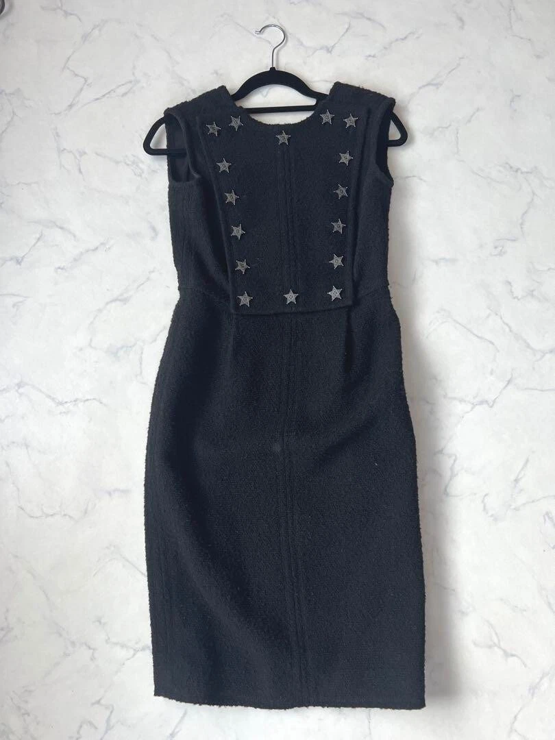 CHANEL one piece Dress P17918V10078 polyester Black Used Women size 38