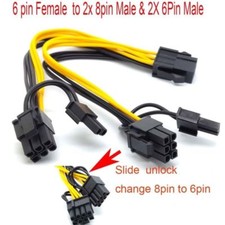 50pcs PCI-E 6pin to 2x 6 2-pin 6pin/8pin Power Splitter Cable PCIE PCI Express