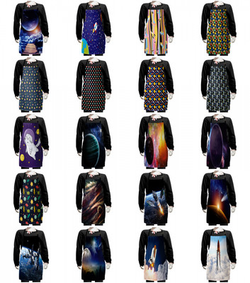 Ambesonne Galaxy Outer Space Kids Apron Boys Girls Apron Bib Cooking & Painting