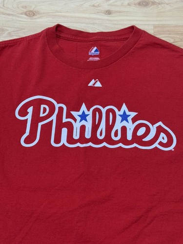 MAJESTIC MLB PHILADELPHIA PHILLIES #29 RAUL IBANEZ T-SHIRT JERSEY SZ L WS CHAMP - Picture 3 of 5