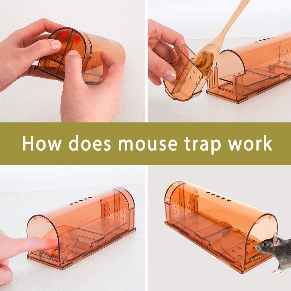 2PCS Mouse Trap Humane Live Catcher Vermin Rodent Cage Pest No Kill ...