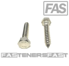 (10) 1/4 x 1-1/2 316 Stainless Steel Hex Head Lag Bolts Lag Screws MARINE GRADE