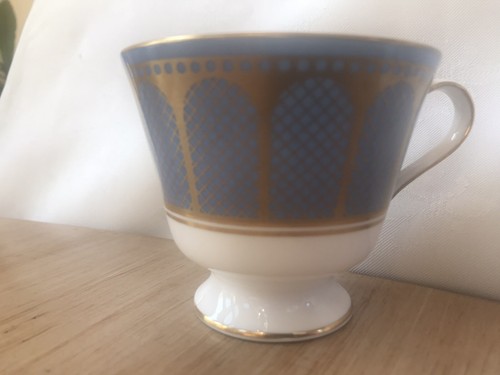 Spode MARBLE ARCH BLUE Y8448 22 carat GOLD Trim Footed High Foot Tea Cup 3" - Picture 6 of 9