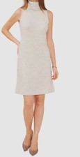 MSK Womens Gray Sleeveless Turtleneck Sweater Dress Size L