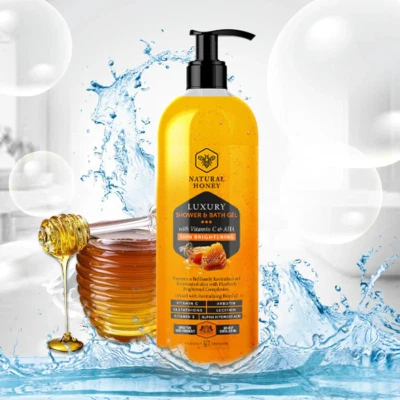 Q7 PARIS NATURAL HONEY VITAMIN C & AHA SKIN BRIGHTENING LUXURY SHOWER & BATH GEL – 1000ml