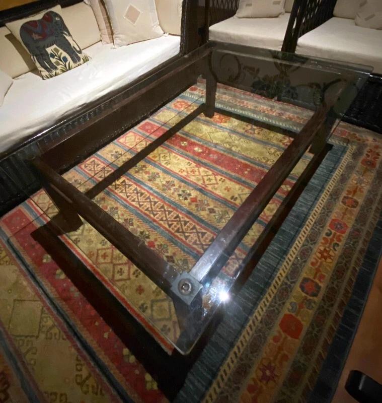 COFFEE TABLE_TEAK & GLASS - Image 3 of 4
