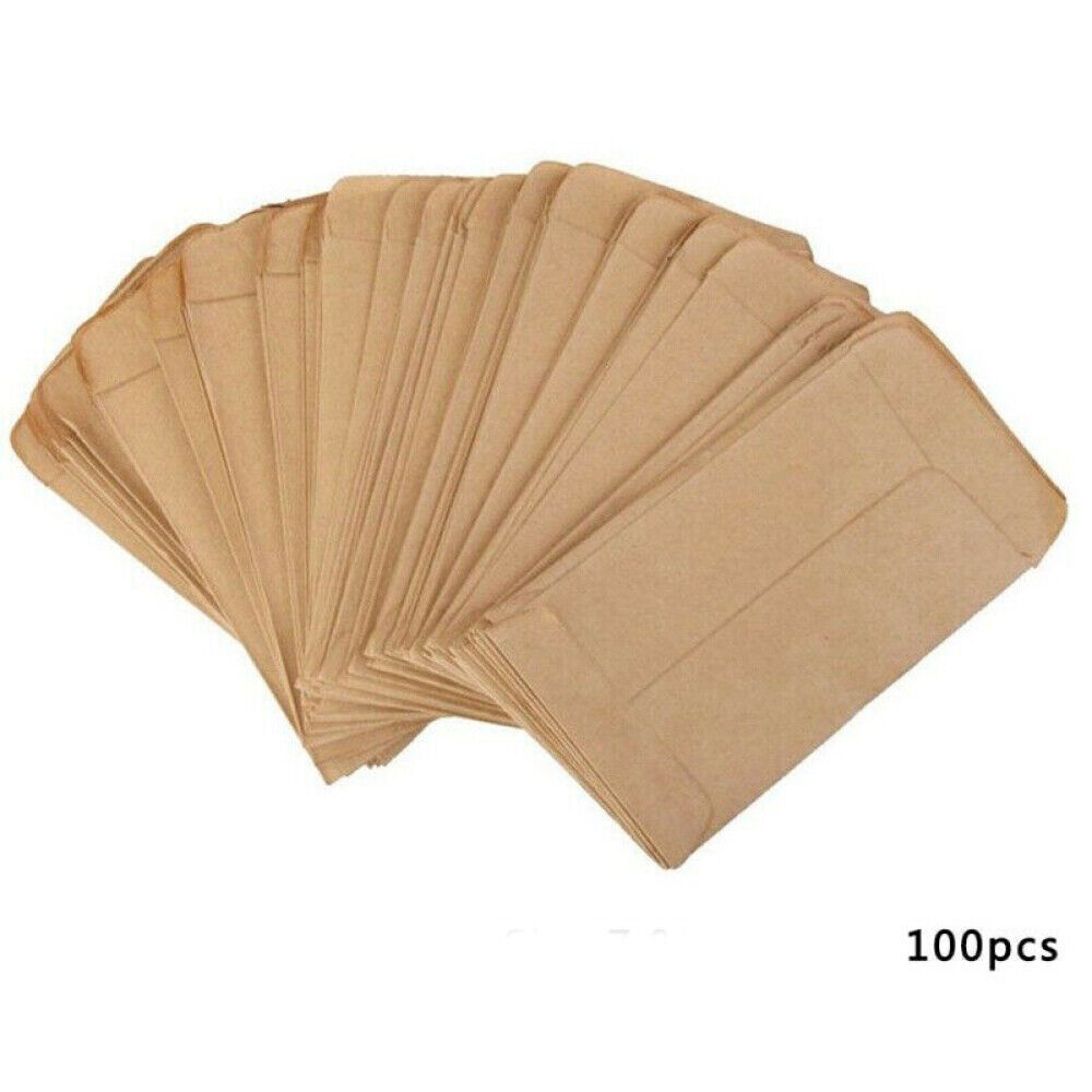 100/300x Coin Envelopes Seed Packets Kraft Paper Brown Bag for Small ...
