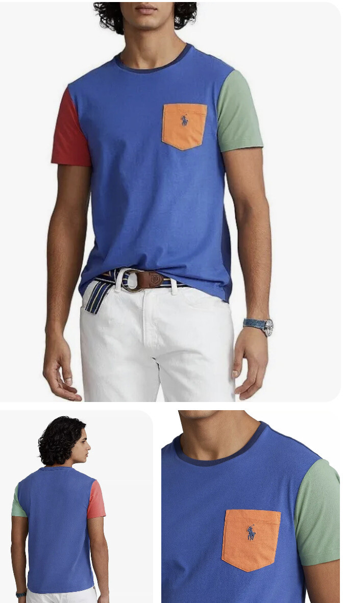 NEW Polo Ralph Lauren Color Block Men's Classic Fit Crew Neck T Shirt
