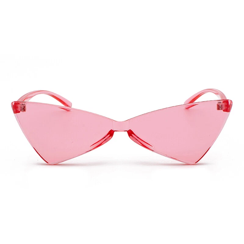 Gafas de sol sin montura ojos de gato transparentes color caramelo gafas de sol triángulo Foto 2 de 4