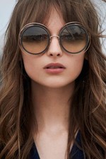 Oversize Sunglasses Double Wire Rim Round Circle Retro Fashion For Women.