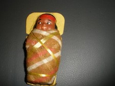 Vintage 4" Hand Made in USA Created by American Indians Baby Papoose SU79 