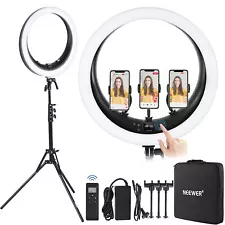 NEEWER Professional RP19H Ring Light 19 Inches with Stand and 3 Phone Holders