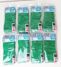 Columbia Minerva Latch Hook Yarn 320 Pieces 2.5" Green Shade Lot of 8 Packs