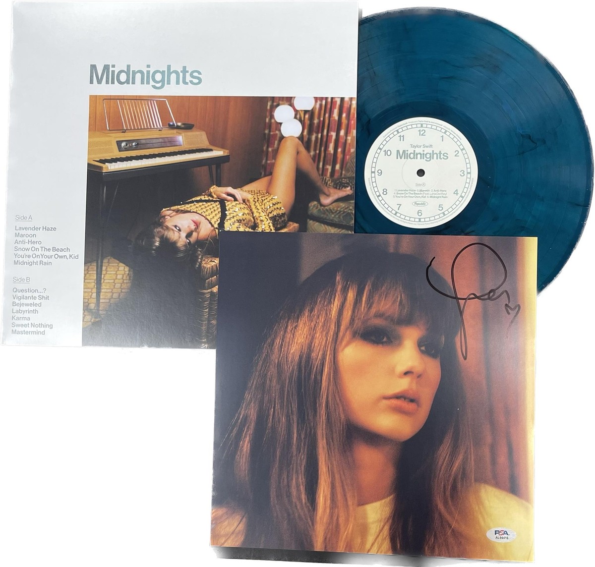 Taylor Swift Signed Jade Green Vinyl Insert PSA/DNA Autographed