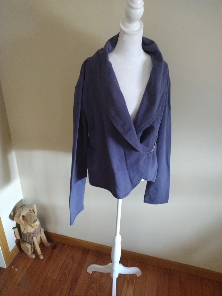 CAJA Mujer Chaqueta XLG/ALTO AZUL MARINO HERMOSA VINTAGE ÚNICA VER BONITA Foto 2 de 4