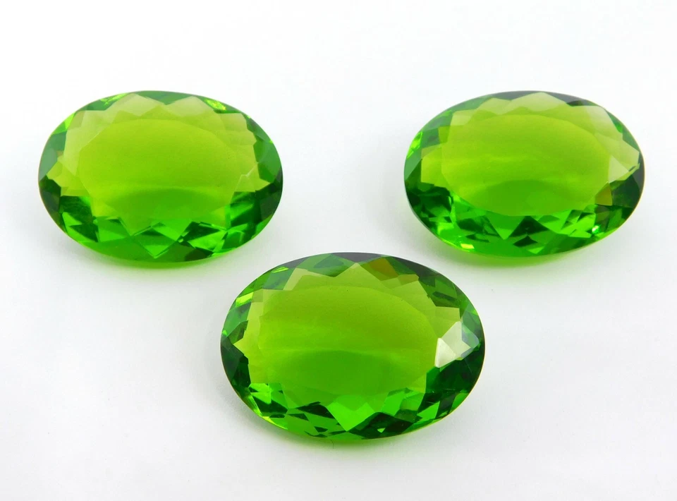 Peridot Oval Cut Lot Loose Lab Created Gemstone 20X30 MM For Pendant P-200 - Image 3 of 3