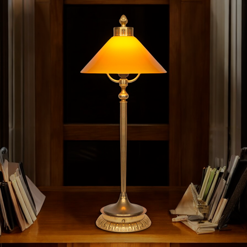Elegante Jugendstil Art Déco Messingleuchte "KREUZBERG" Tischlampe Bankerlampe - 第 12/15 張圖片