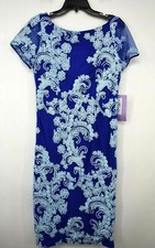 JS Collections Womens Soutache Cocktail Sheath Dress Bateau Neck V Back 8 $148