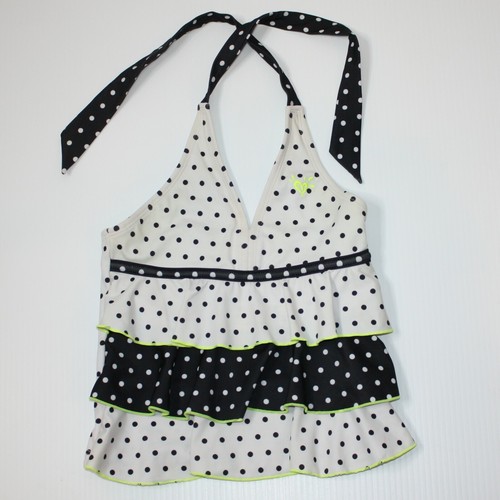 Justice Girl's White with Polka Dots Ruffle Tankini Swim Swimsuit Set in size 6 - Picture 2 of 3
