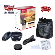 Apexel Kit 0.45x Super Wide Angle & 12.5x Super Macro HD for Phone Camera Lens